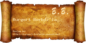 Burgert Borbála névjegykártya